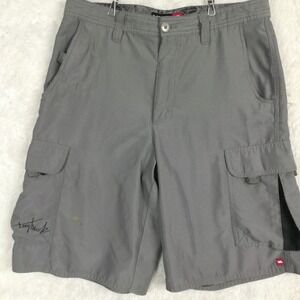 Tony Hawke Mens Shorts Cargo Utility‎ Skater Gray Casual Flap Pocket 32
